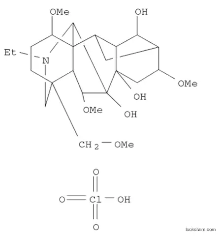 Molecular Structure of 5005-20-9 (Aconitane-7,8,14-triol, 20-ethyl-1,6,16-trimethoxy-4-(methoxymethyl)-, (1α,6β,14α,16β)-, perchlorate (salt) (9CI))